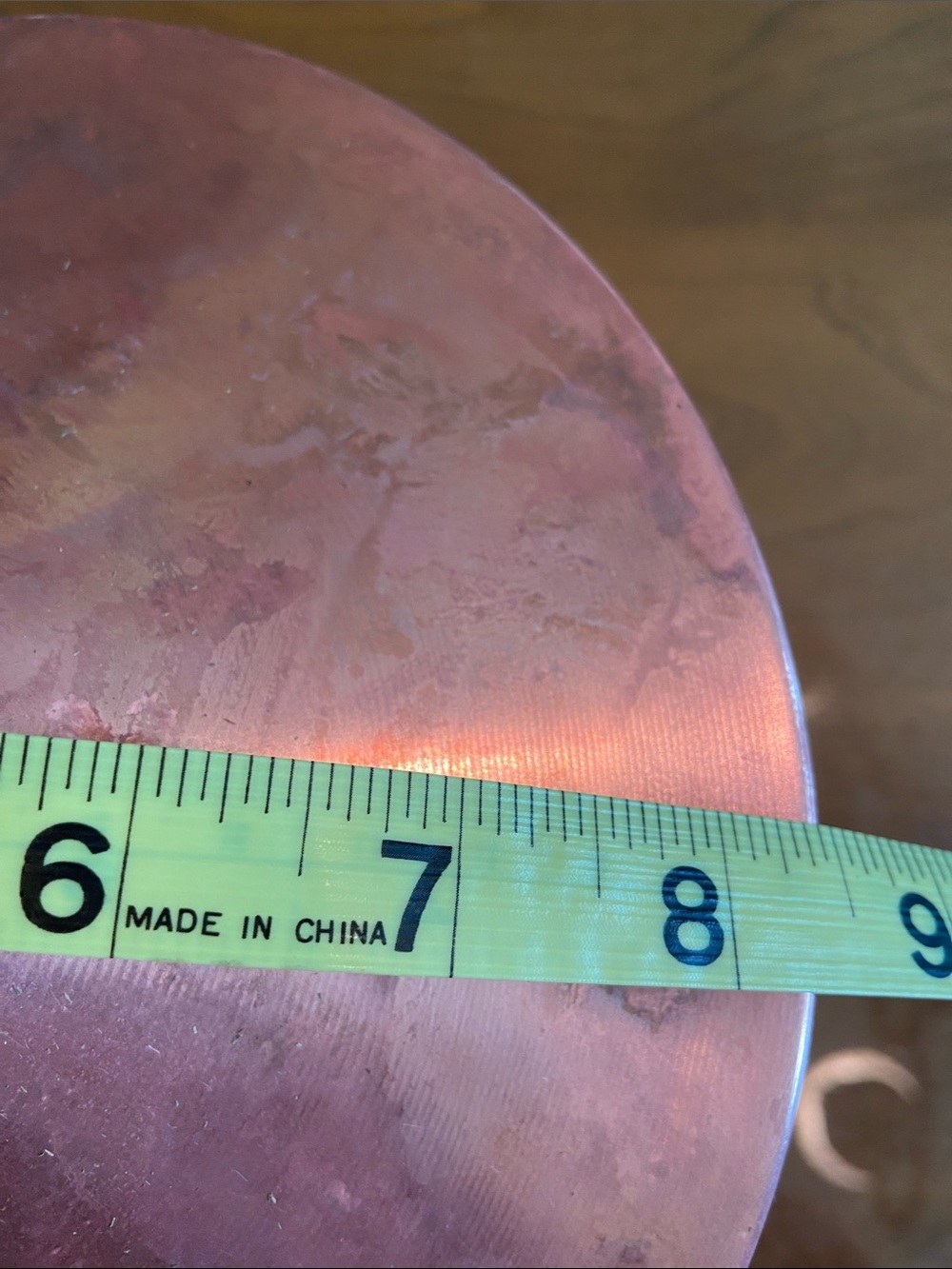 Copper Oil Lamp with Flared Lid. 8.5 inches round. - Picture 5 of 6
